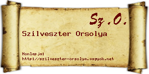 Szilveszter Orsolya névjegykártya